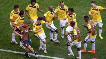 Calciatori colombiani in campo