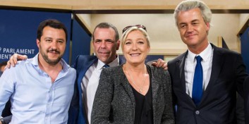 Matteo Salvini, Harald Vilimsky, Marine Le Pen e Geert Wilders